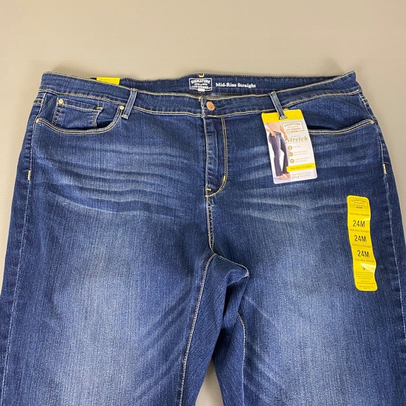 Signature Levi Strauss Gold Mid-Rise Straight‎ Leg Jeans Plus Size 24W NEW  NWT - Picture 2 of 16